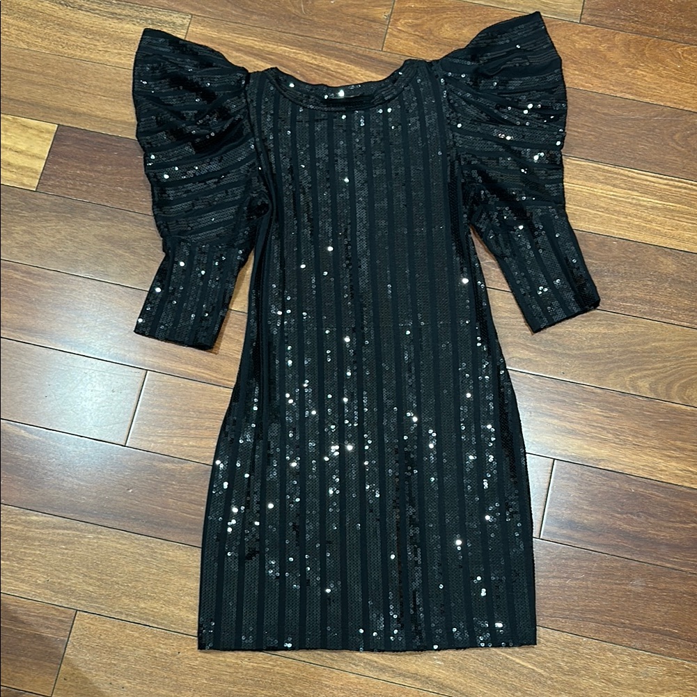 Abs Allen Schwartz Black Sequin Dress
